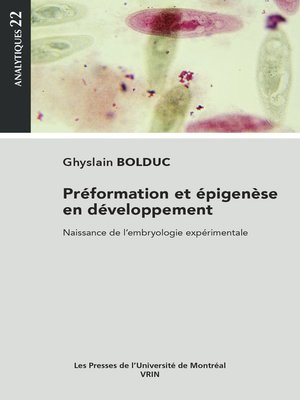 cover image of Préformation et épigenèse en développement
